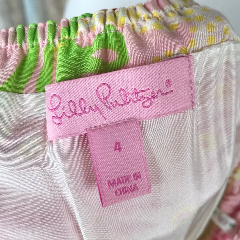 Lilly Pulitzer 4 Pink Darcia Silk Dress Ruffled - Picture 5 of 6